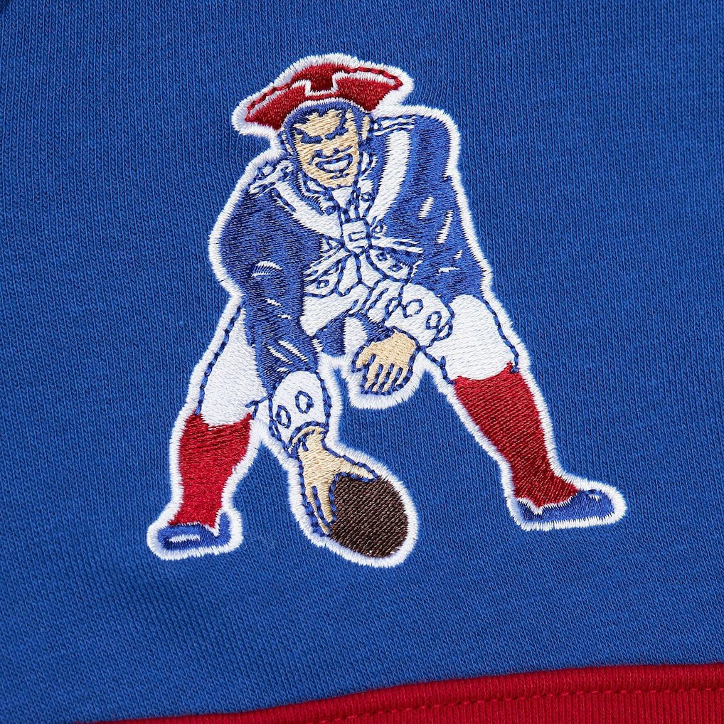 New England Patriots Vintage Logo Head Coach Fleece Pullover Hoodie Royal | NFL