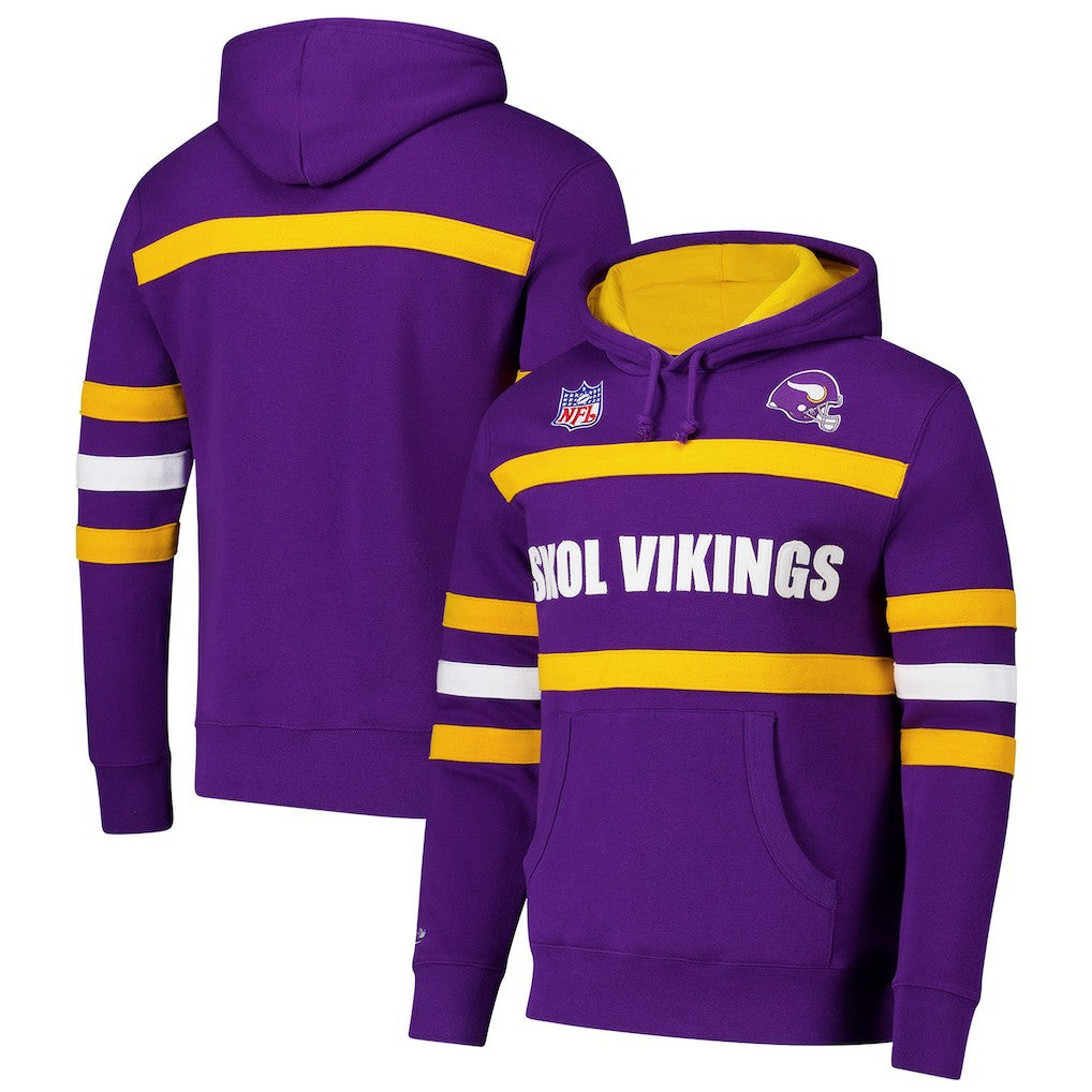 Minnesota Vikings Vintage Logo Head Coach Fleece Pullover Hoodie Purple | NFL