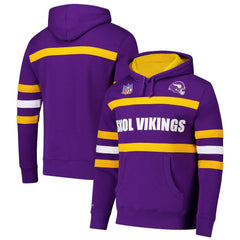 Minnesota Vikings Vintage Logo Head Coach Fleece Pullover Hoodie Purple | NFL