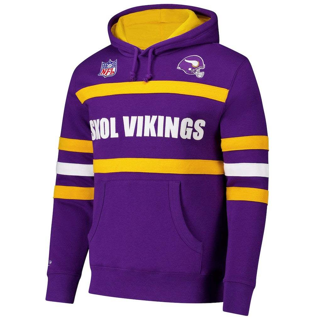 Minnesota Vikings Vintage Logo Head Coach Fleece Pullover Hoodie Purple | NFL