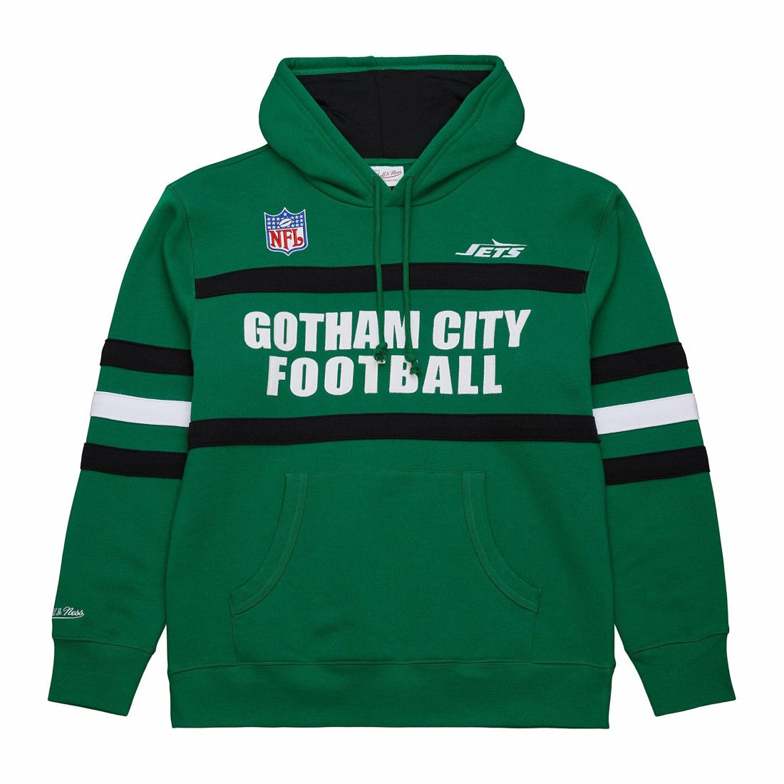 New York Jets Vintage Logo Head Coach Fleece Pullover Hoodie Kelly Green | NFL