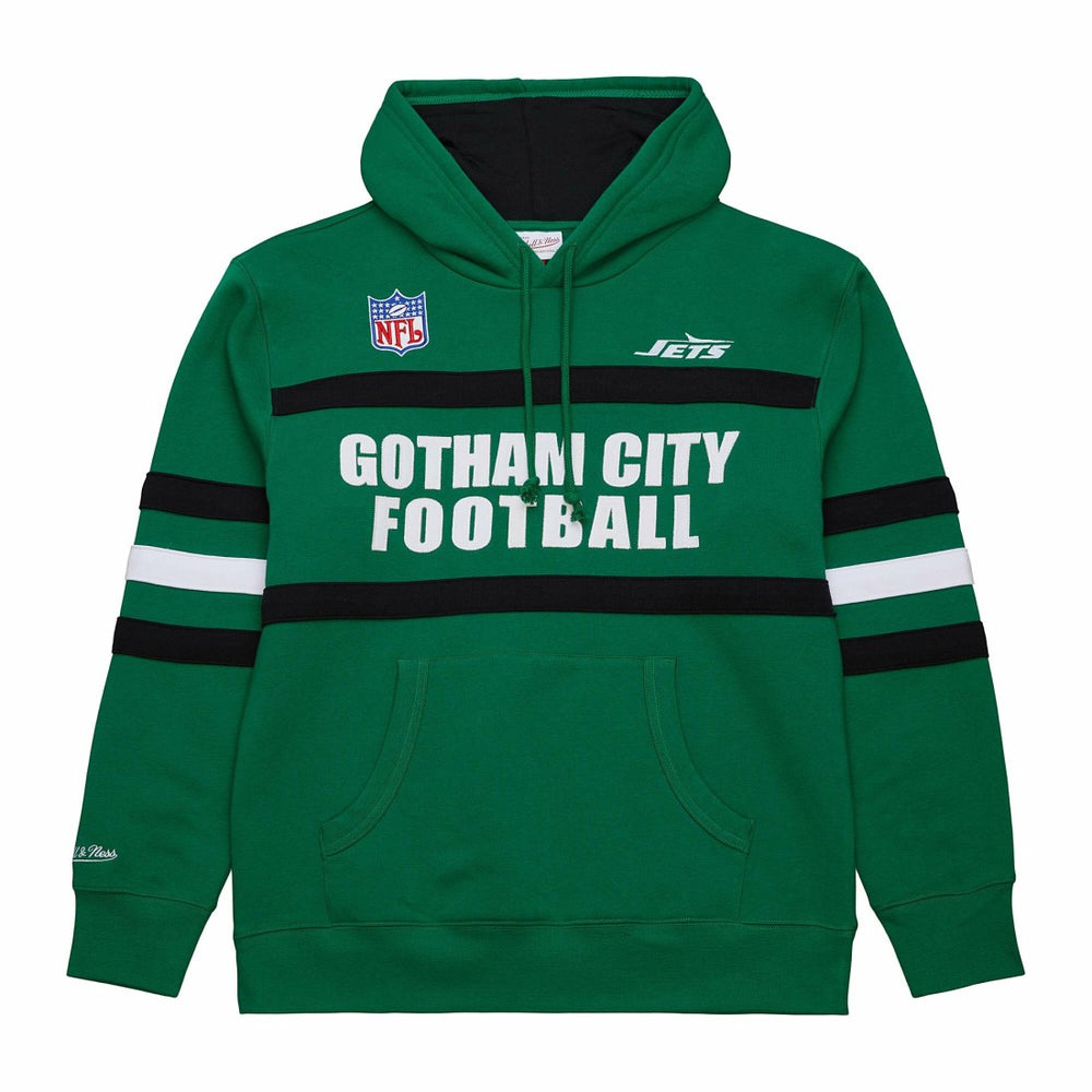New York Jets Vintage Logo Head Coach Fleece Pullover Hoodie Kelly Green | NFL