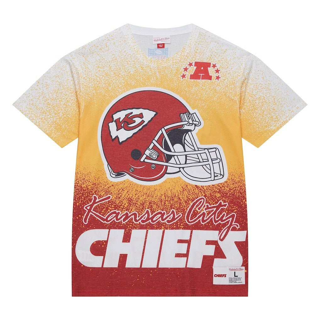 Kansas City Chiefs Team Burst Vintage Logo T-Shirt White | Mitchell & Ness