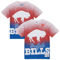 Buffalo Bills Team Burst Vintage Logo T-Shirt White | Mitchell & Ness