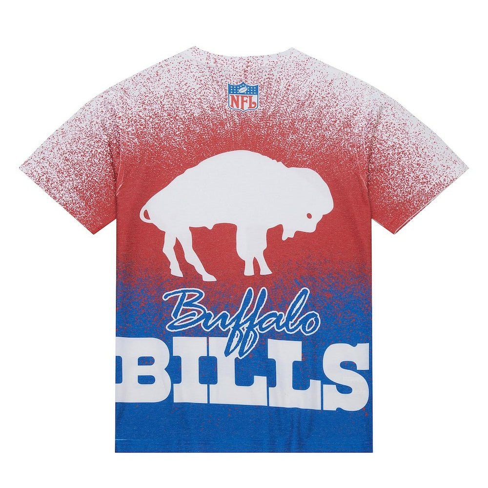 Buffalo Bills Team Burst Vintage Logo T-Shirt White | Mitchell & Ness