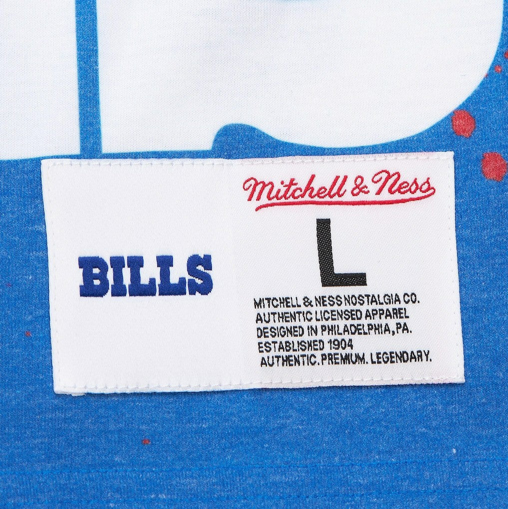 Buffalo Bills Team Burst Vintage Logo T-Shirt White | Mitchell & Ness