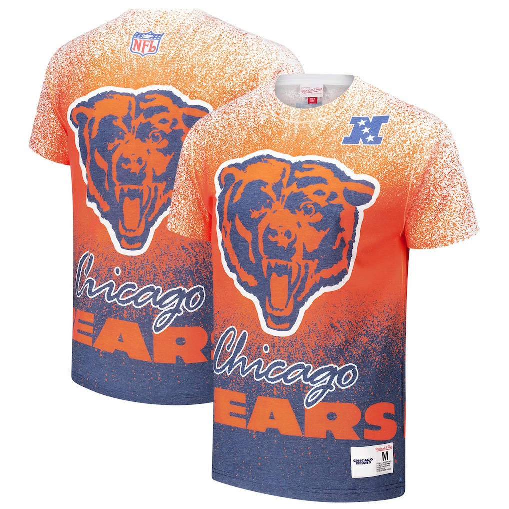Chicago Bears Team Burst Vintage Logo T-Shirt White | Mitchell & Ness