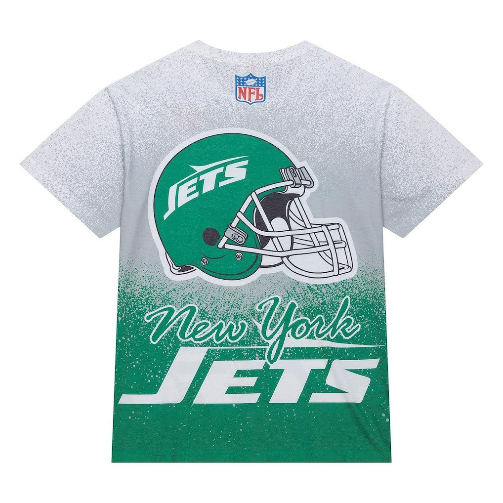 New York Jets Team Burst Vintage Logo T-Shirt White | Mitchell & Ness