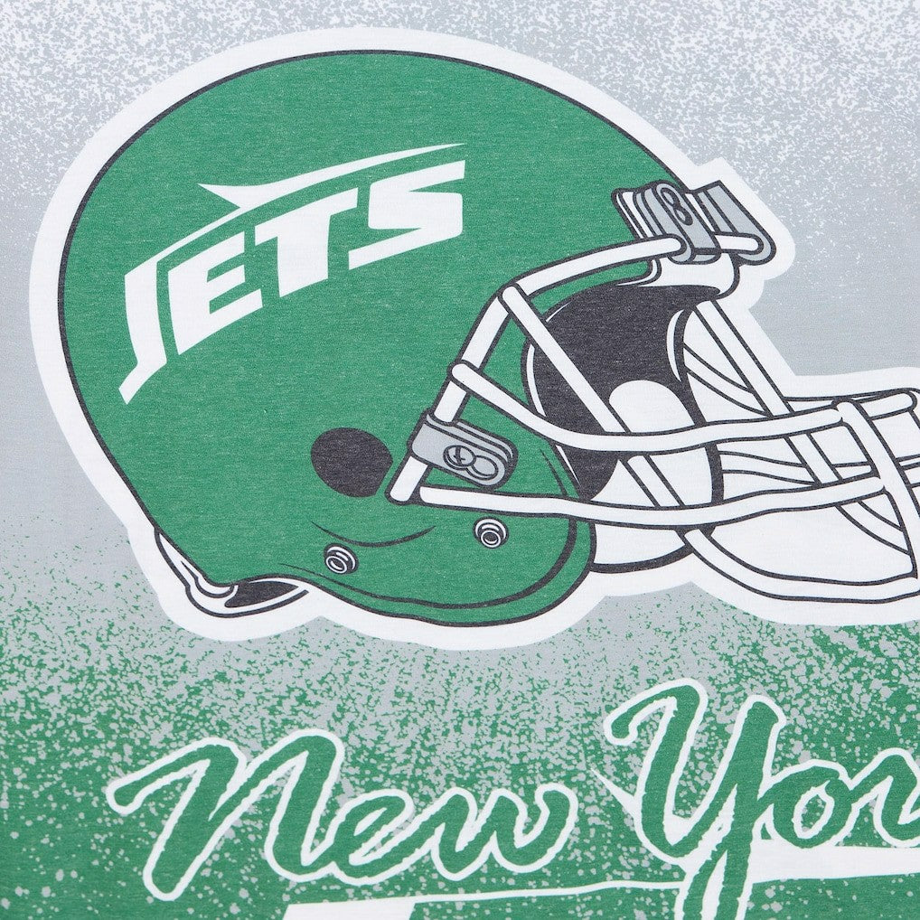 New York Jets Team Burst Vintage Logo T-Shirt White | Mitchell & Ness