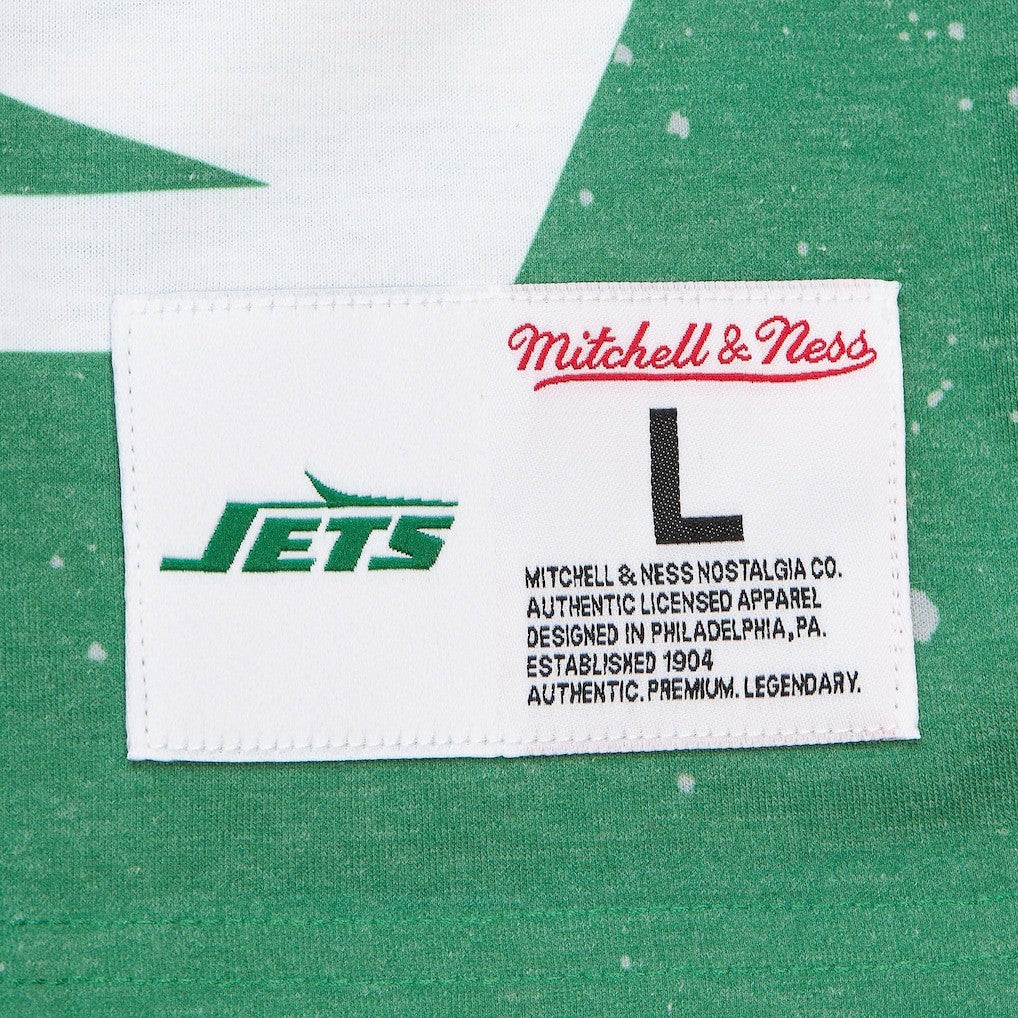 New York Jets Team Burst Vintage Logo T-Shirt White | Mitchell & Ness