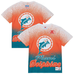 Miami Dolphins Team Burst Vintage Logo T-Shirt White | Mitchell & Ness