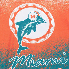 Miami Dolphins Team Burst Vintage Logo T-Shirt White | Mitchell & Ness