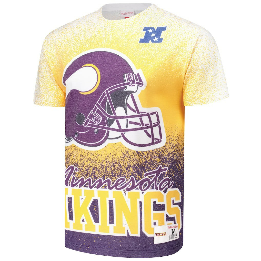 Minnesota Vikings Team Burst Vintage Logo T-Shirt White | Mitchell & Ness