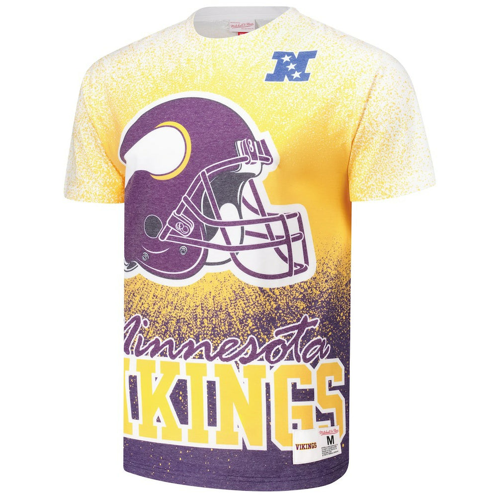 Minnesota Vikings Team Burst Vintage Logo T-Shirt White | Mitchell & Ness