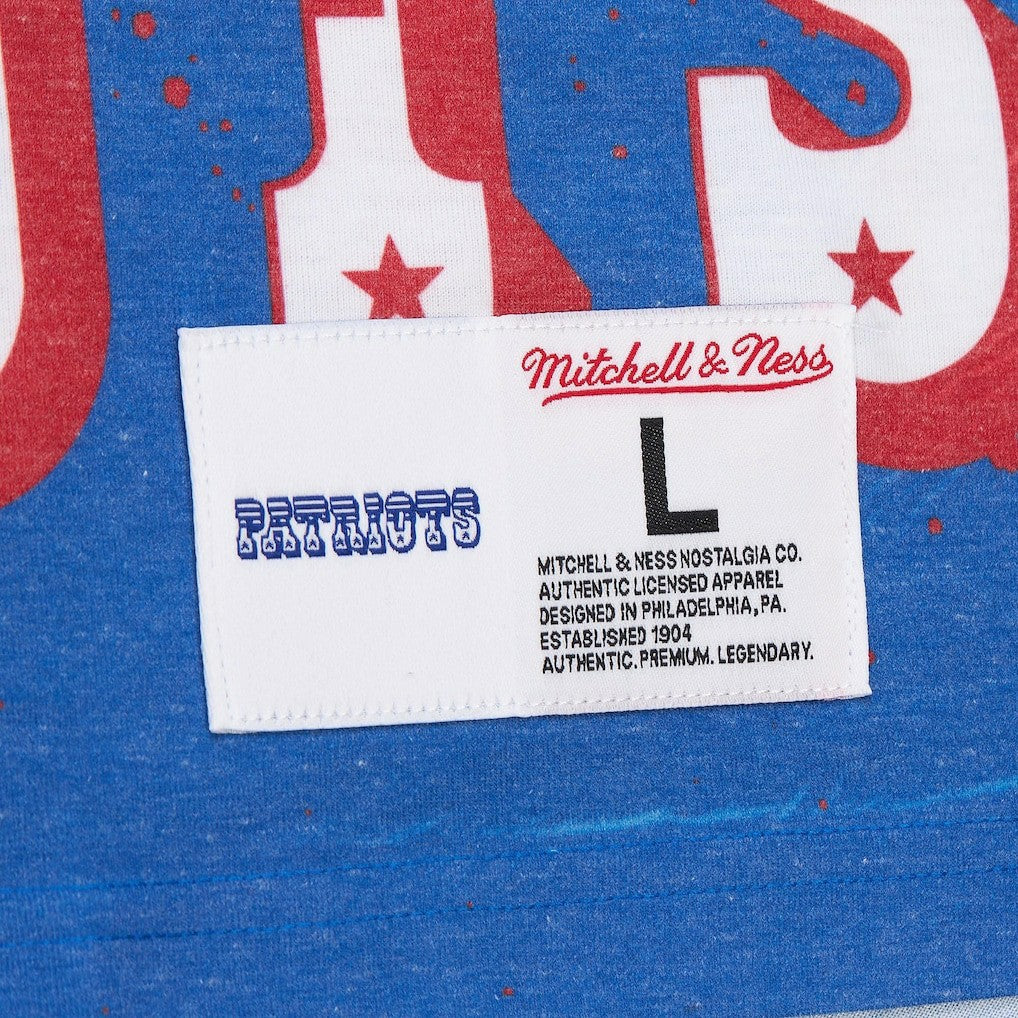 New England Patriots Team Burst Vintage Logo T-Shirt White | Mitchell & Ness