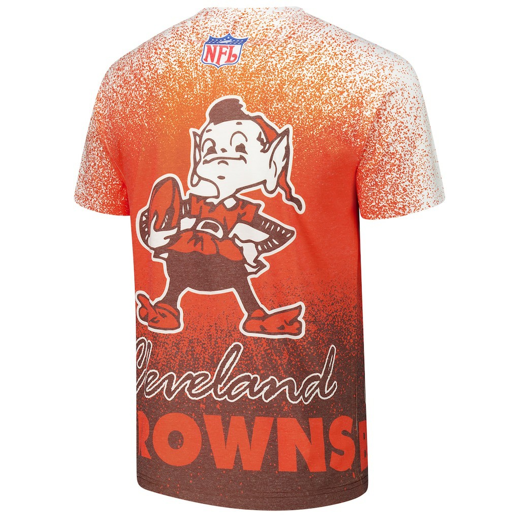 Cleveland Browns Team Burst Vintage Logo T-Shirt White | Mitchell & Ness