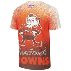 Cleveland Browns Team Burst Vintage Logo T-Shirt White | Mitchell & Ness