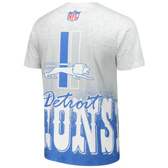Detroit Lions Team Burst Vintage Logo T-Shirt White | Mitchell & Ness