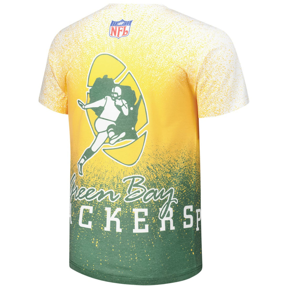 Green Bay Packers Team Burst Vintage Logo T-Shirt White | Mitchell & Ness