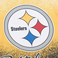 Pittsburgh Steelers Team Burst Vintage Logo T-Shirt White | Mitchell & Ness