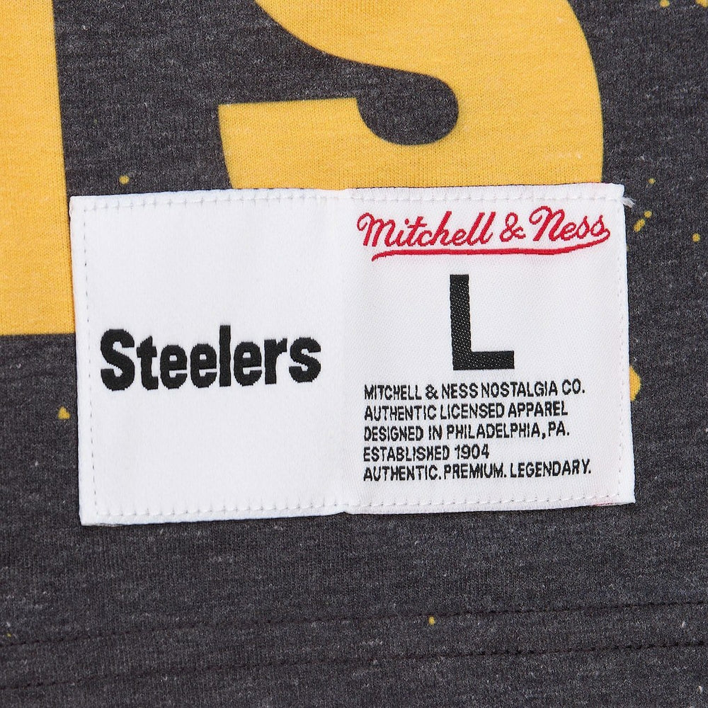 Pittsburgh Steelers Team Burst Vintage Logo T-Shirt White | Mitchell & Ness