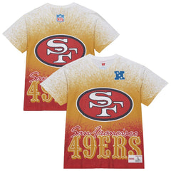 San Francisco 49ers Team Burst Vintage Logo T-Shirt White | Mitchell & Ness