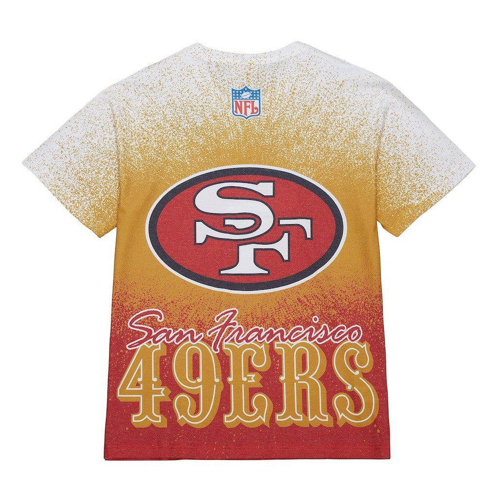 San Francisco 49ers Team Burst Vintage Logo T-Shirt White | Mitchell & Ness