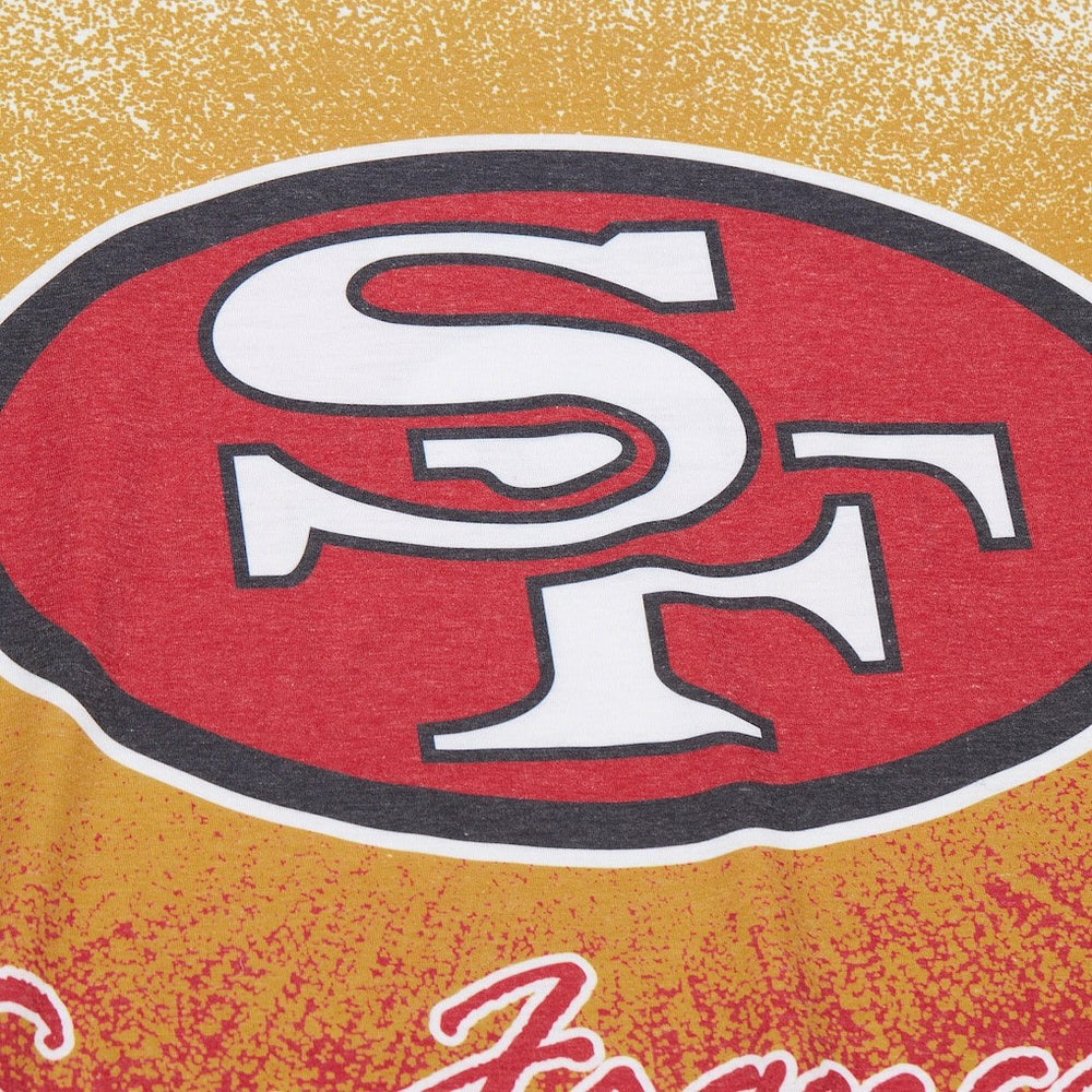 San Francisco 49ers Team Burst Vintage Logo T-Shirt White | Mitchell & Ness