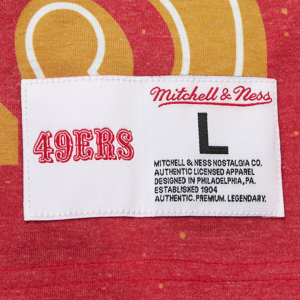 San Francisco 49ers Team Burst Vintage Logo T-Shirt White | Mitchell & Ness