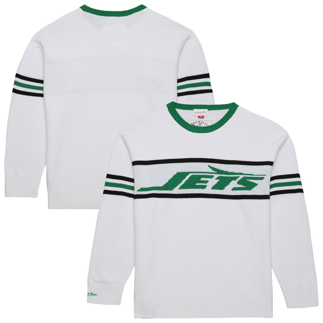 New York Jets Throwback 1984 Pullover Sweater White | Mitchell & Ness