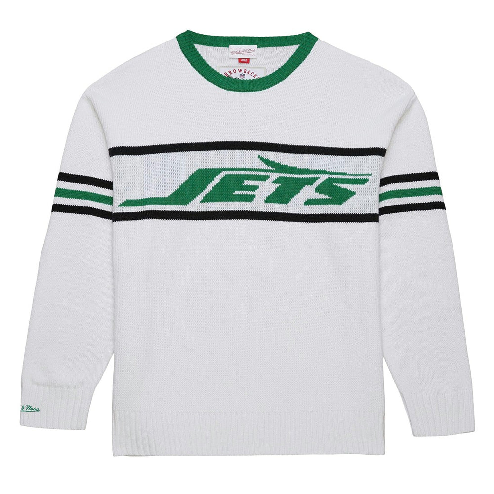 New York Jets Throwback 1984 Pullover Sweater White | Mitchell & Ness