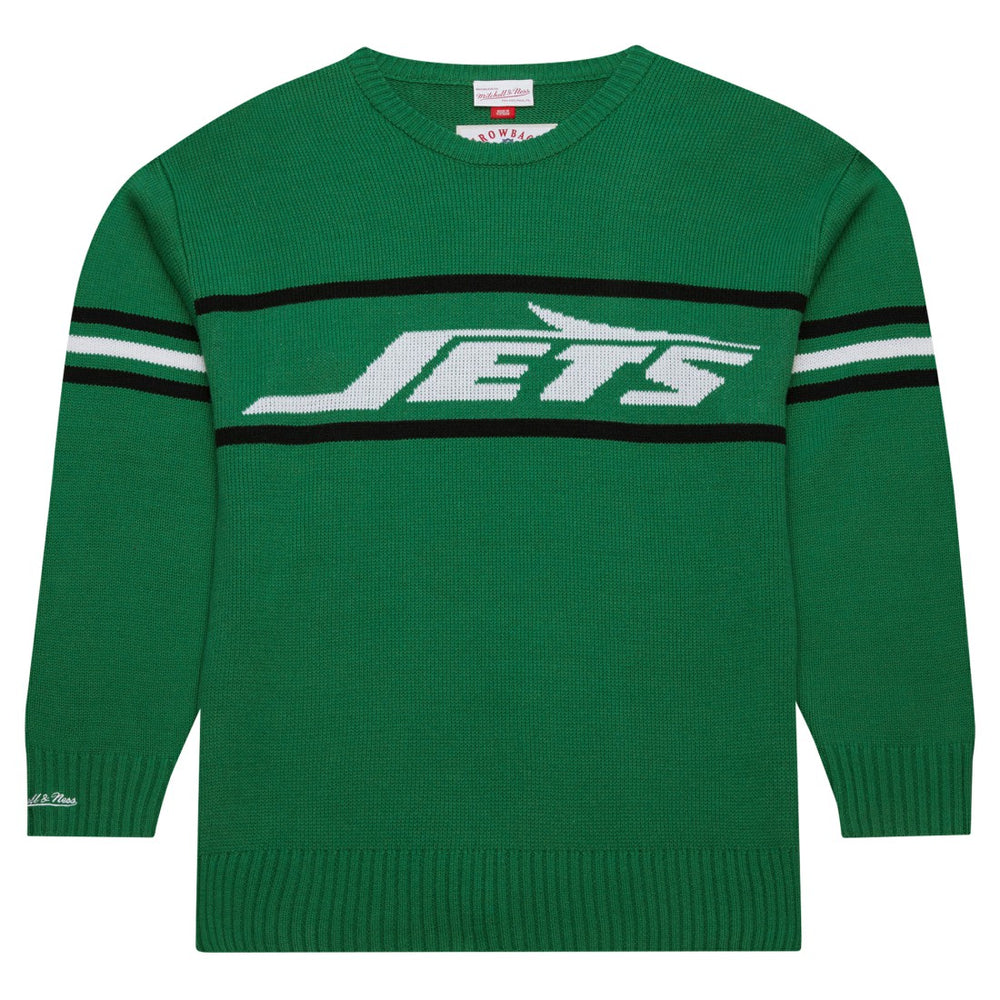 New York Jets Throwback 1984 Pullover Sweater Green | Mitchell & Ness