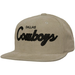 Dallas Cowboys Cord Snapback Hat Tan | Mitchell & Ness
