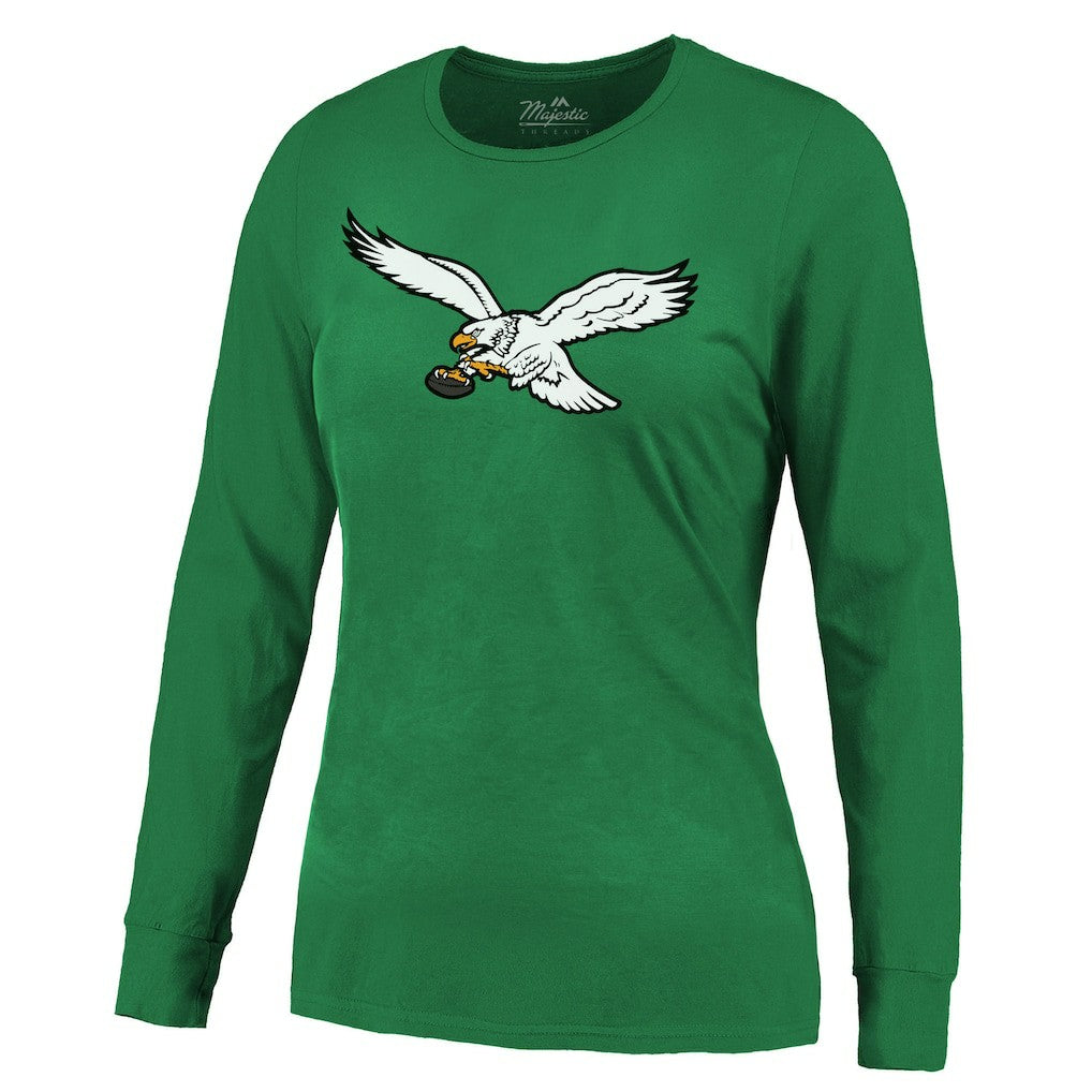 Saquon Barkley Philadelphia Eagles Majestic Threads Women's Name & Number Long Sleeve T-Shirt Midnight Green | NFL