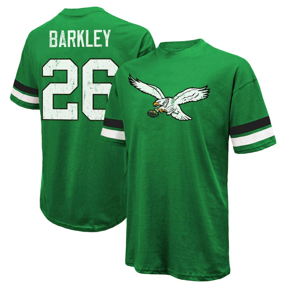 Saquon Barkley Philadelphia Eagles Majestic Threads Name & Number Oversized T-Shirt Kelly Green | NFL