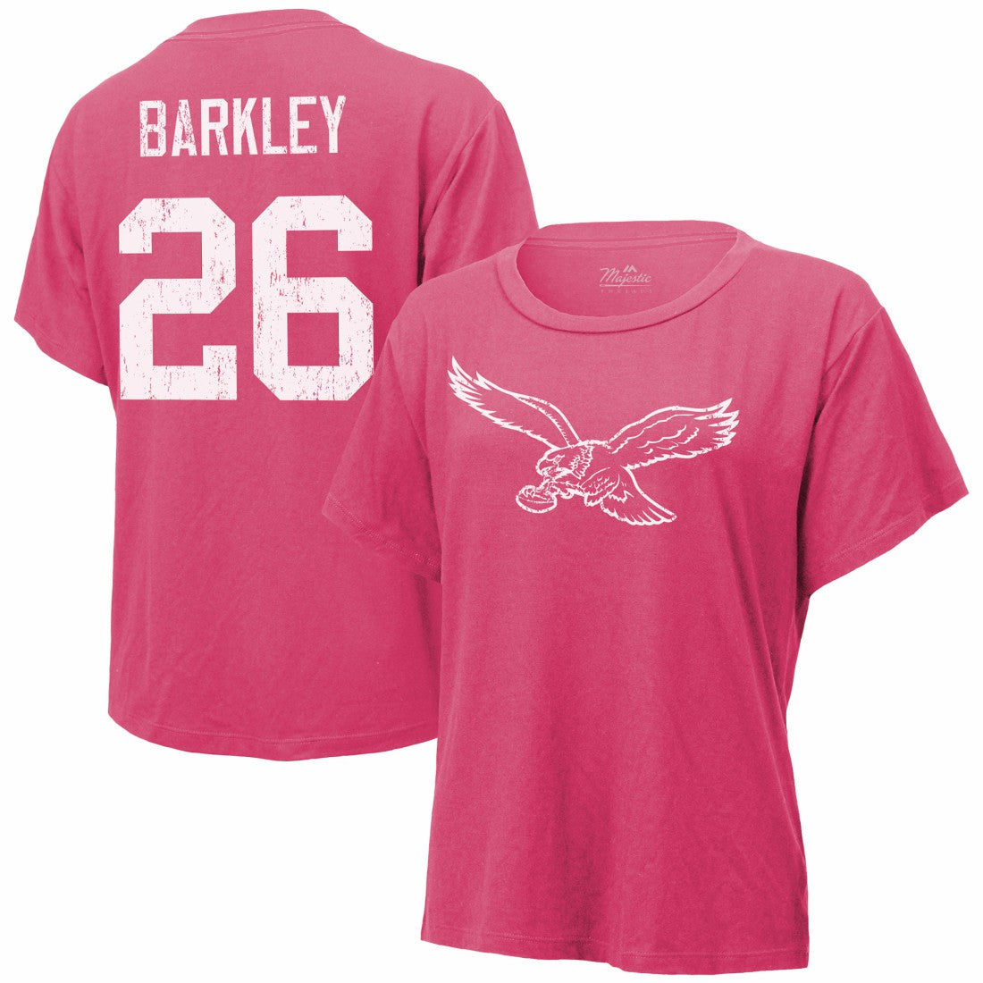 Saquon Barkley Philadelphia Eagles Majestic Threads Women's Name & Number T-Shirt Pink | NFL
