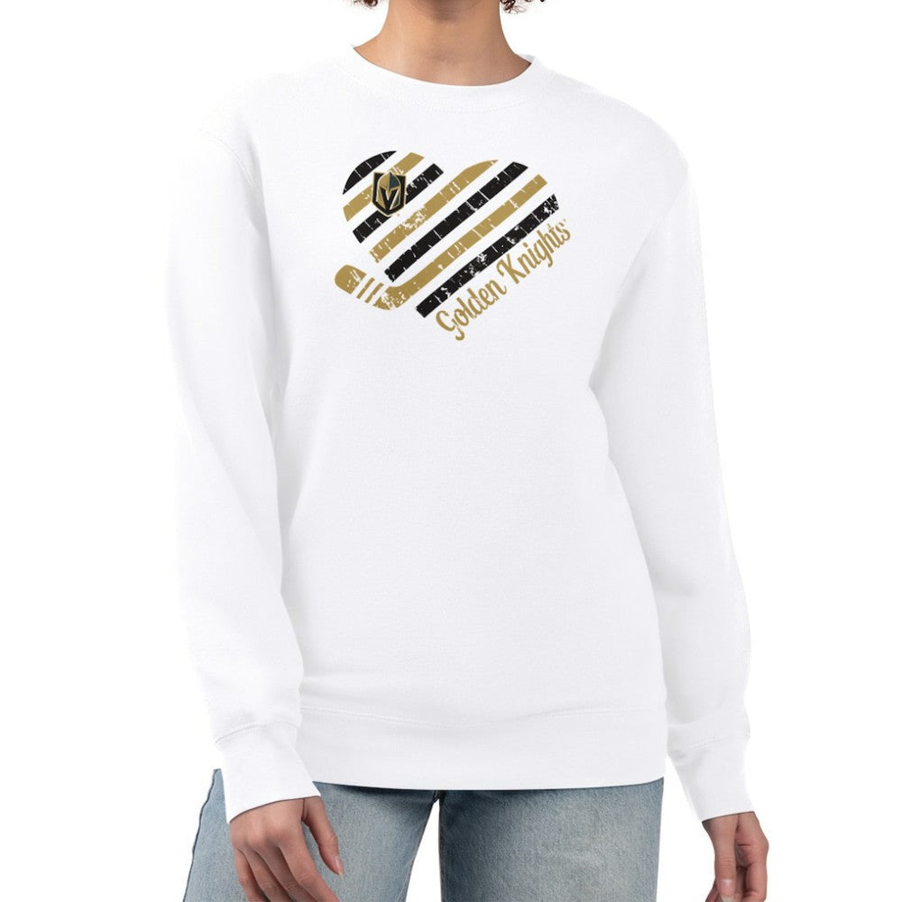 Vegas Golden Knights G-III 4Her by Carl Banks Women's Heart Graphic Pullover Sweatshirt - White - NHL