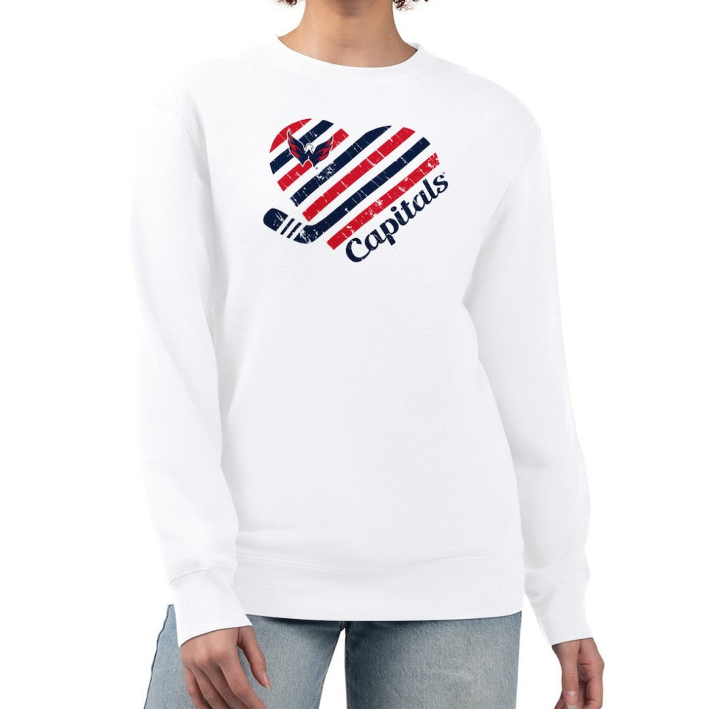 Washington Capitals G-III 4Her by Carl Banks Women's Heart Graphic Pullover Sweatshirt - White - NHL