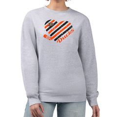 Anaheim Ducks G-III 4Her by Carl Banks Women's Heart Graphic Pullover Sweatshirt - Heather Gray - NHL