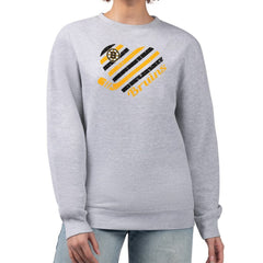 Boston Bruins G-III 4Her by Carl Banks Women's Heart Graphic Pullover Sweatshirt - Heather Gray - NHL