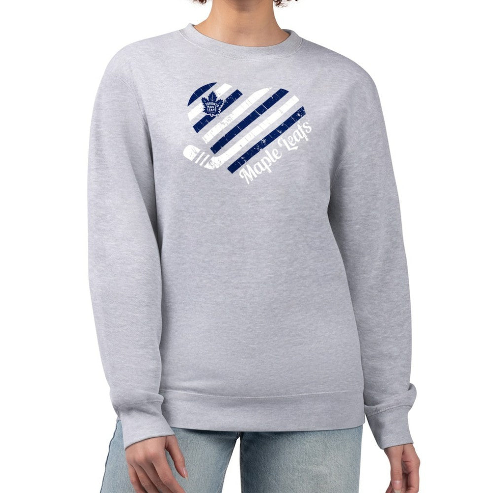 Toronto Maple Leafs G-III 4Her by Carl Banks Women's Heart Graphic Pullover Sweatshirt - Heather Gray - NHL