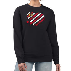 Chicago Blackhawks G-III 4Her by Carl Banks Women's Heart Graphic Pullover Sweatshirt - Black - NHL