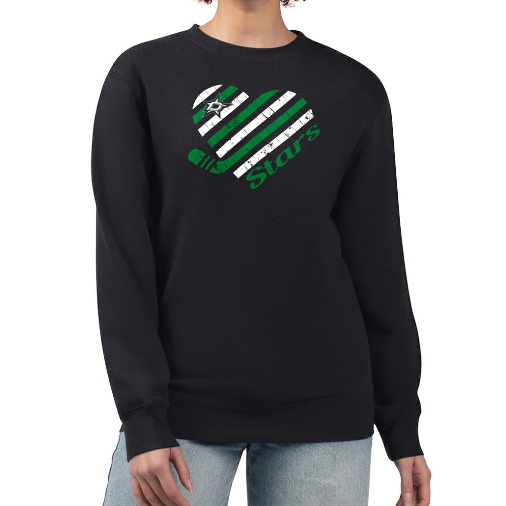 Dallas Stars G-III 4Her by Carl Banks Women's Heart Graphic Pullover Sweatshirt - Black - NHL