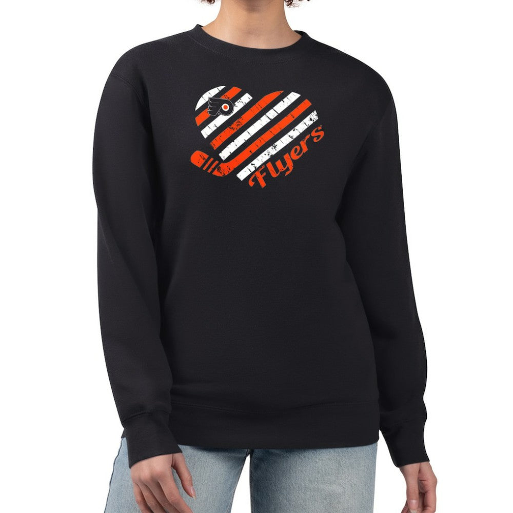 Philadelphia Flyers G-III 4Her by Carl Banks Women's Heart Graphic Pullover Sweatshirt - Black - NHL