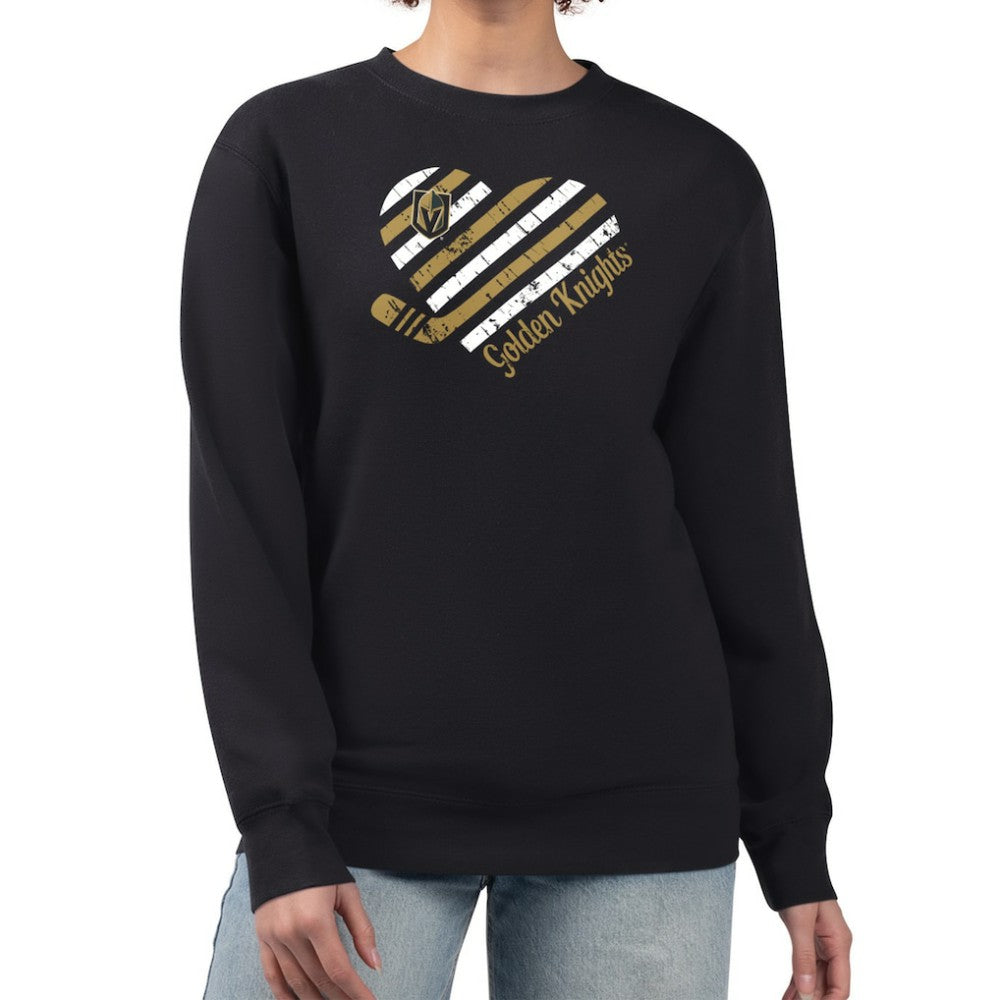 Vegas Golden Knights G-III 4Her by Carl Banks Women's Heart Graphic Pullover Sweatshirt - Black - NHL