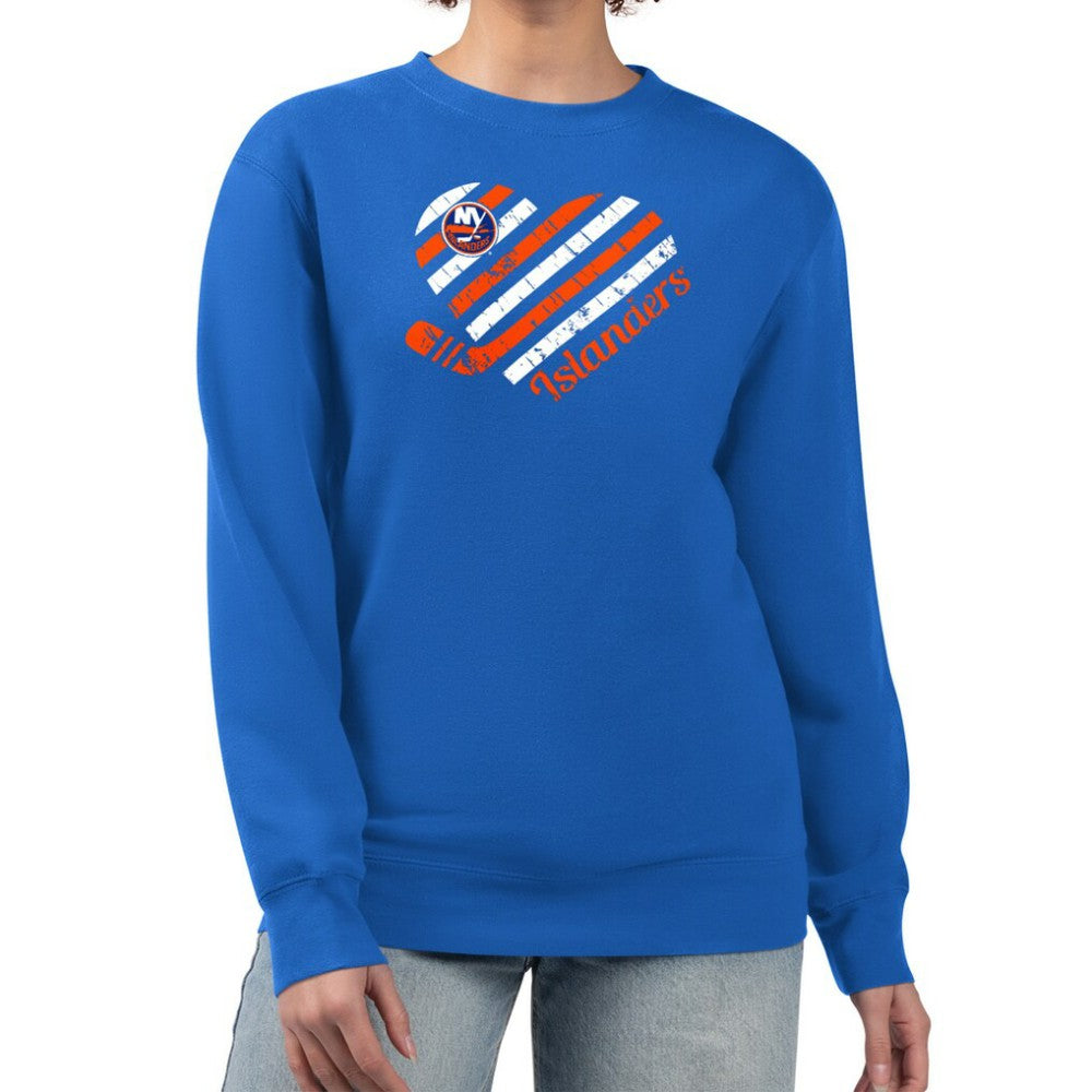 New York Islanders G-III 4Her by Carl Banks Women's Heart Graphic Pullover Sweatshirt - Royal - NHL