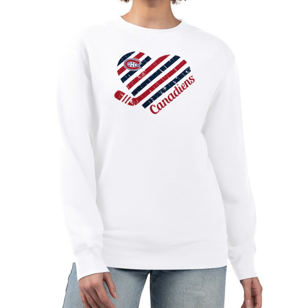 Montreal Canadiens G-III 4Her by Carl Banks Women's Heart Graphic Pullover Sweatshirt - White - NHL