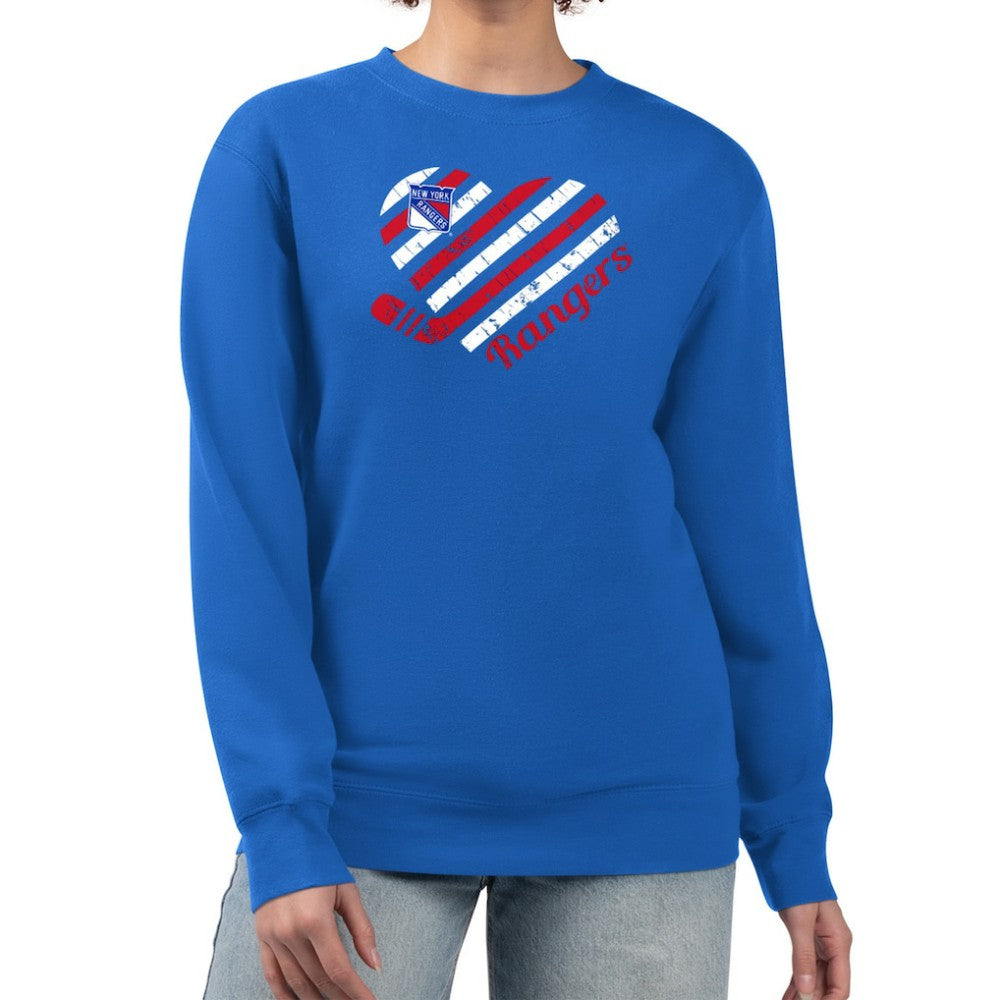 New York Rangers G-III 4Her by Carl Banks Women's Heart Graphic Pullover Sweatshirt - Blue - NHL