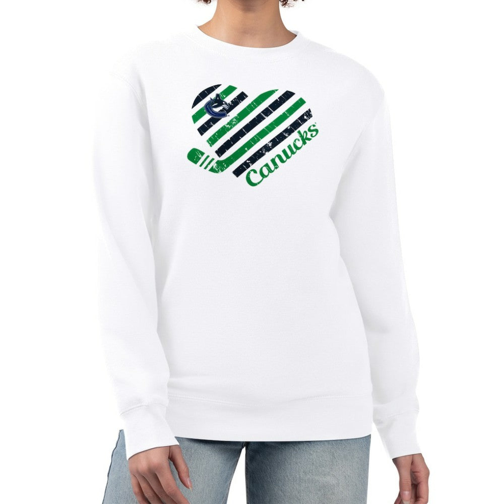 Vancouver Canucks G-III 4Her by Carl Banks Women's Heart Graphic Pullover Sweatshirt - White - NHL