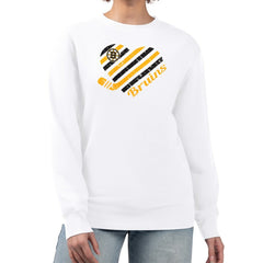Boston Bruins G-III 4Her by Carl Banks Women's Heart Graphic Pullover Sweatshirt - White - NHL